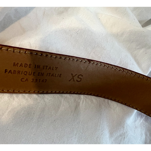 Talbots Leather Belt Womens Size XS Red Leather Belt 29" length Gold I - Picture 4 of 5